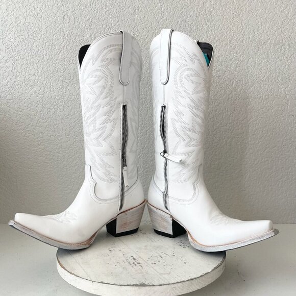 Lane MEGAN MORONEY Cowboy Boots Smokeshow Womens 10 White Western Cowgirl Tall - Picture 9 of 14